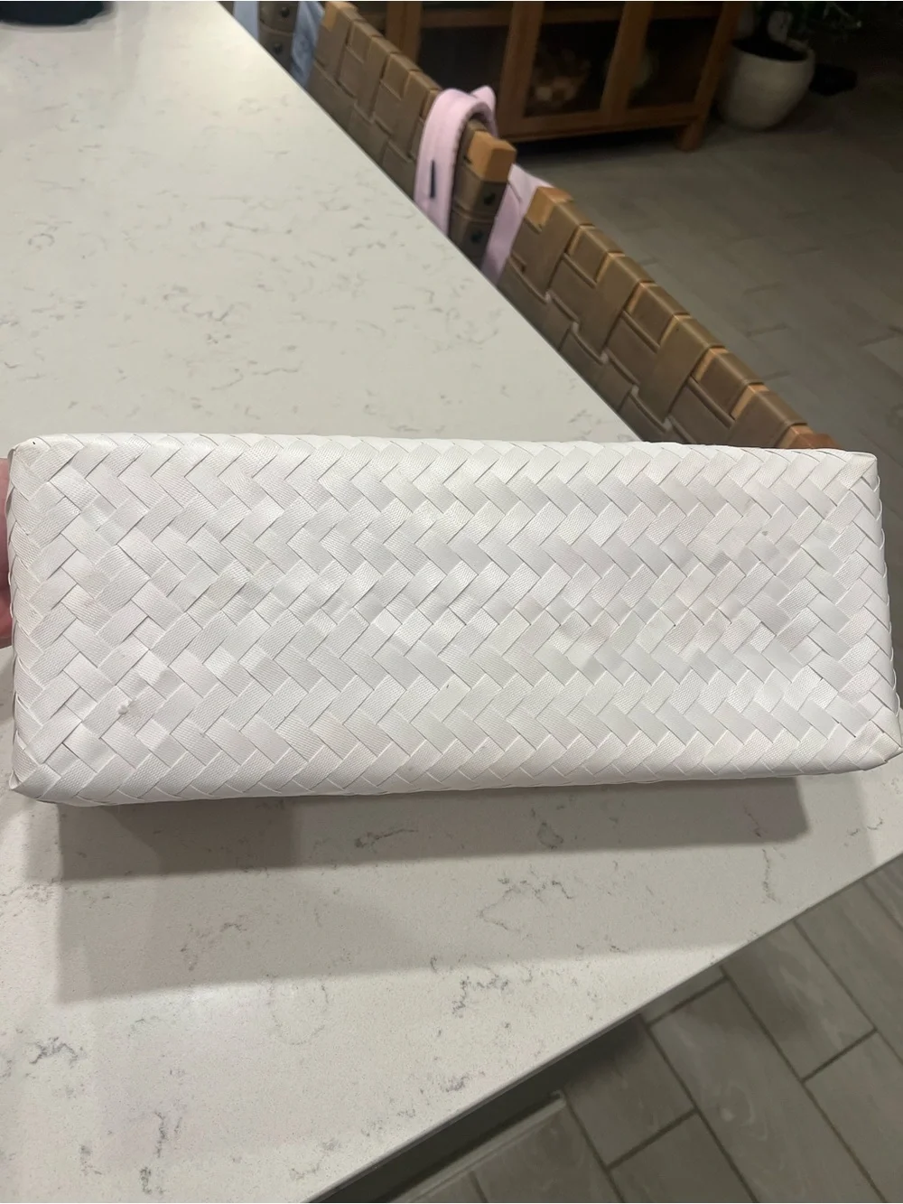 White Woven 3-Compartment Organizer